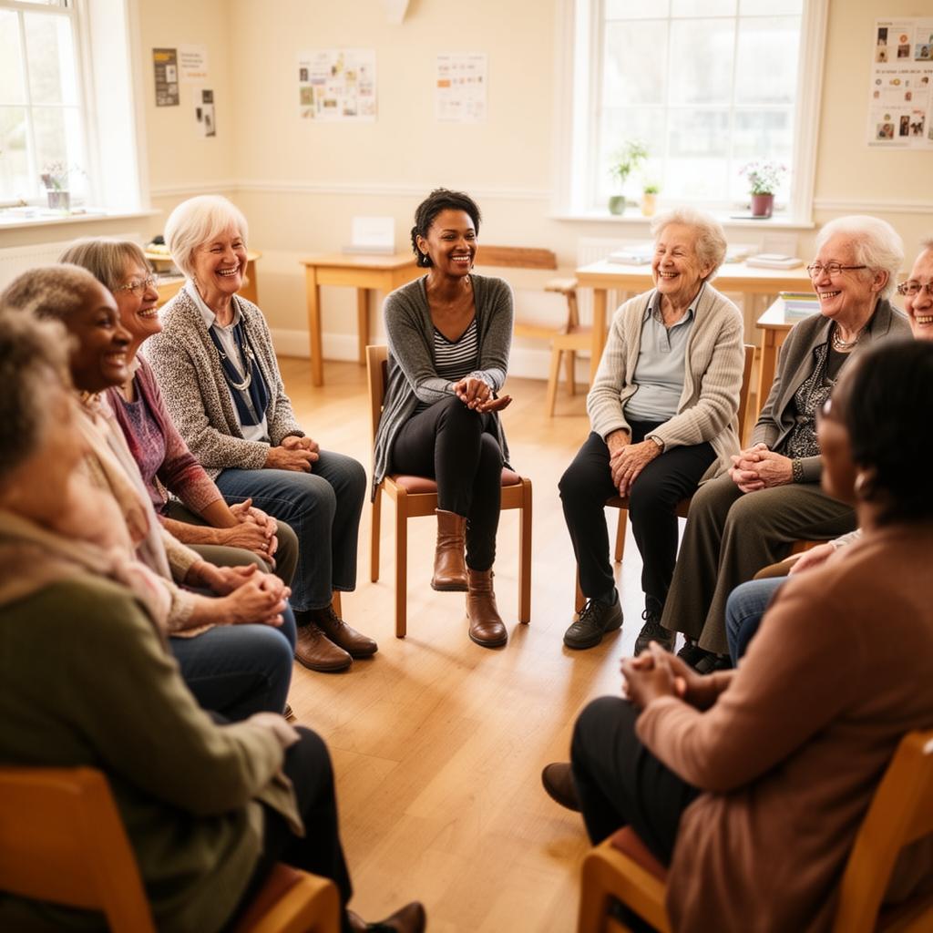 HOPE peer support group members sharing a conversation